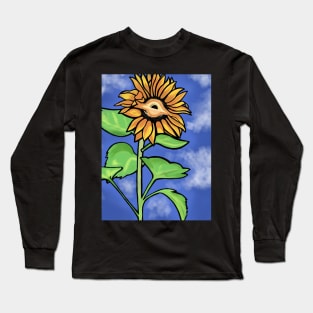 Black Hole Sunflower Long Sleeve T-Shirt